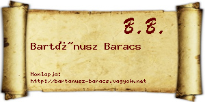 Bartánusz Baracs névjegykártya